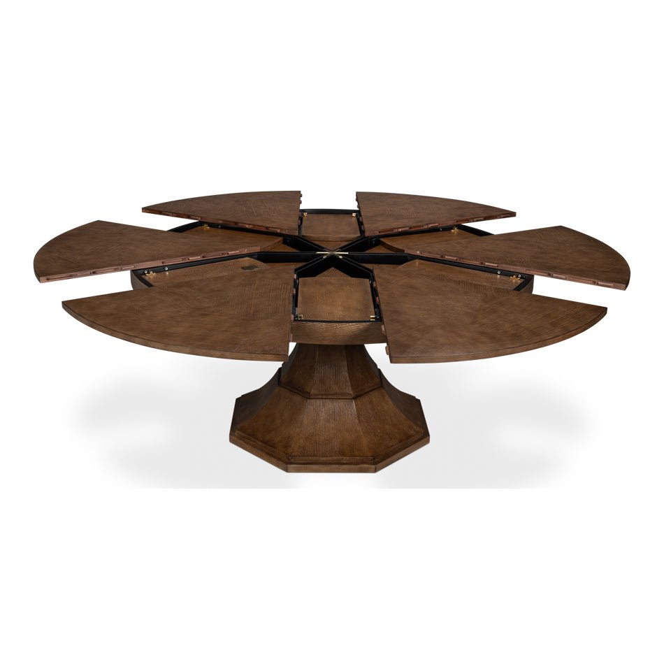Modern Round Jupe Dining Table - 84&quot; - English Georgian America