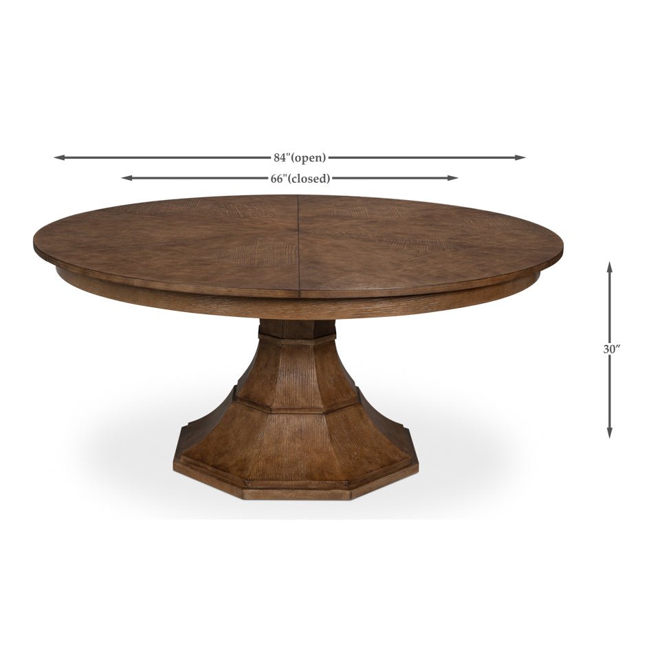 Modern Round Jupe Dining Table - 84&quot; - English Georgian America
