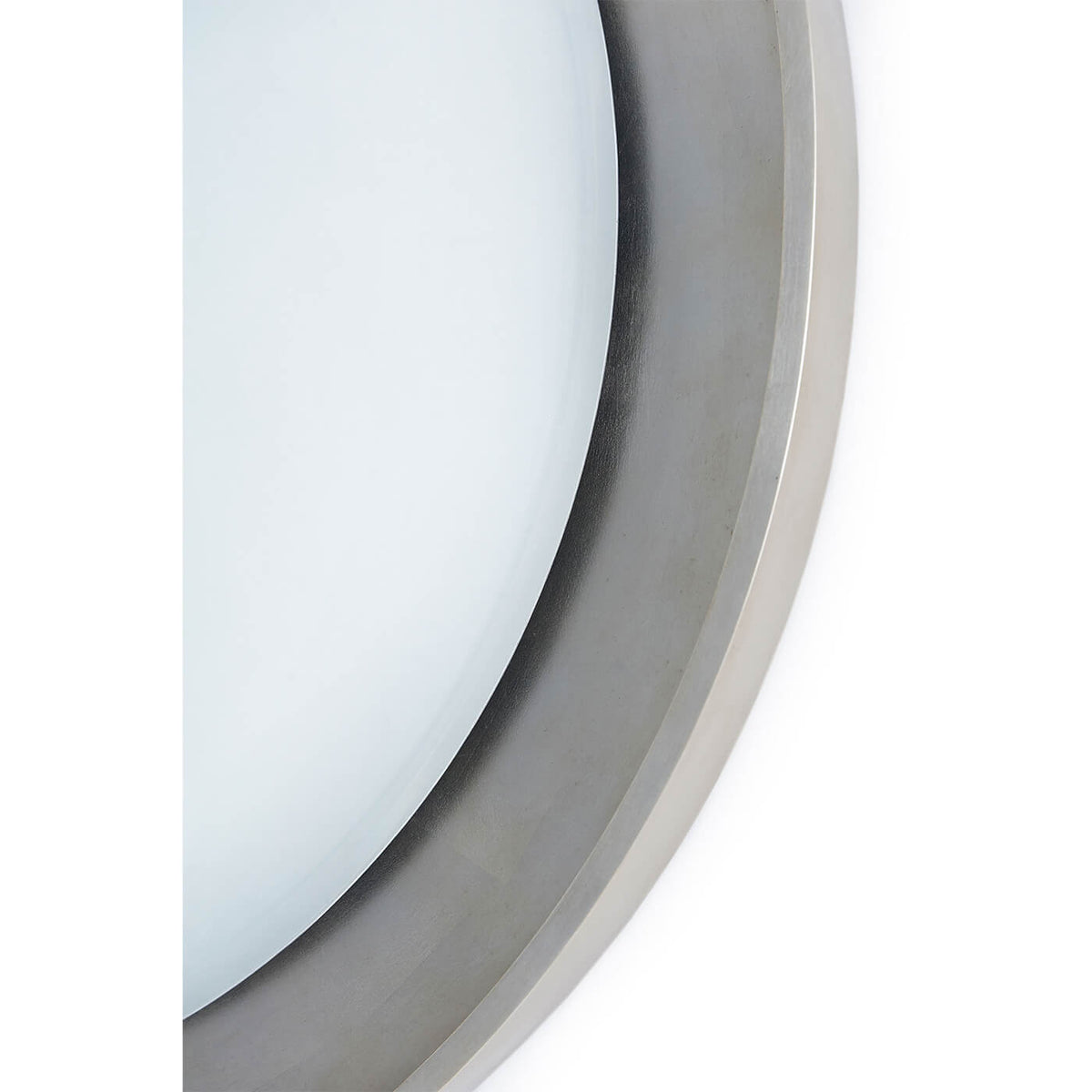 Modern Round Silver Leaf Mirror - English Georgian America