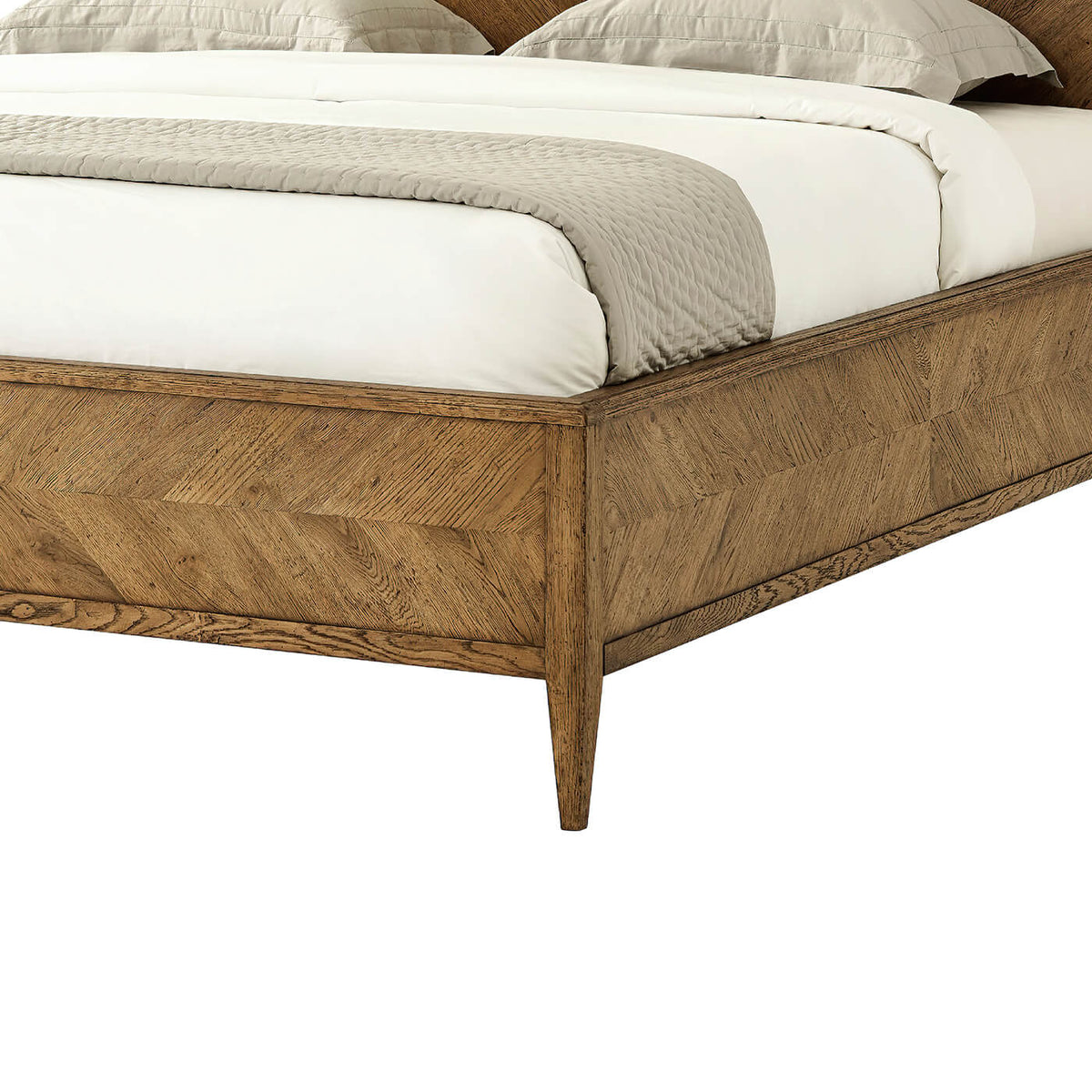 Modern Rustic Oak California King Bed - English Georgian America