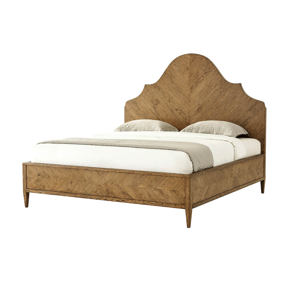 Modern Rustic Oak California King Bed - English Georgian America