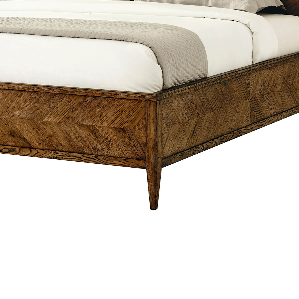 Modern Rustic Oak California King Bed - Dark - English Georgian America
