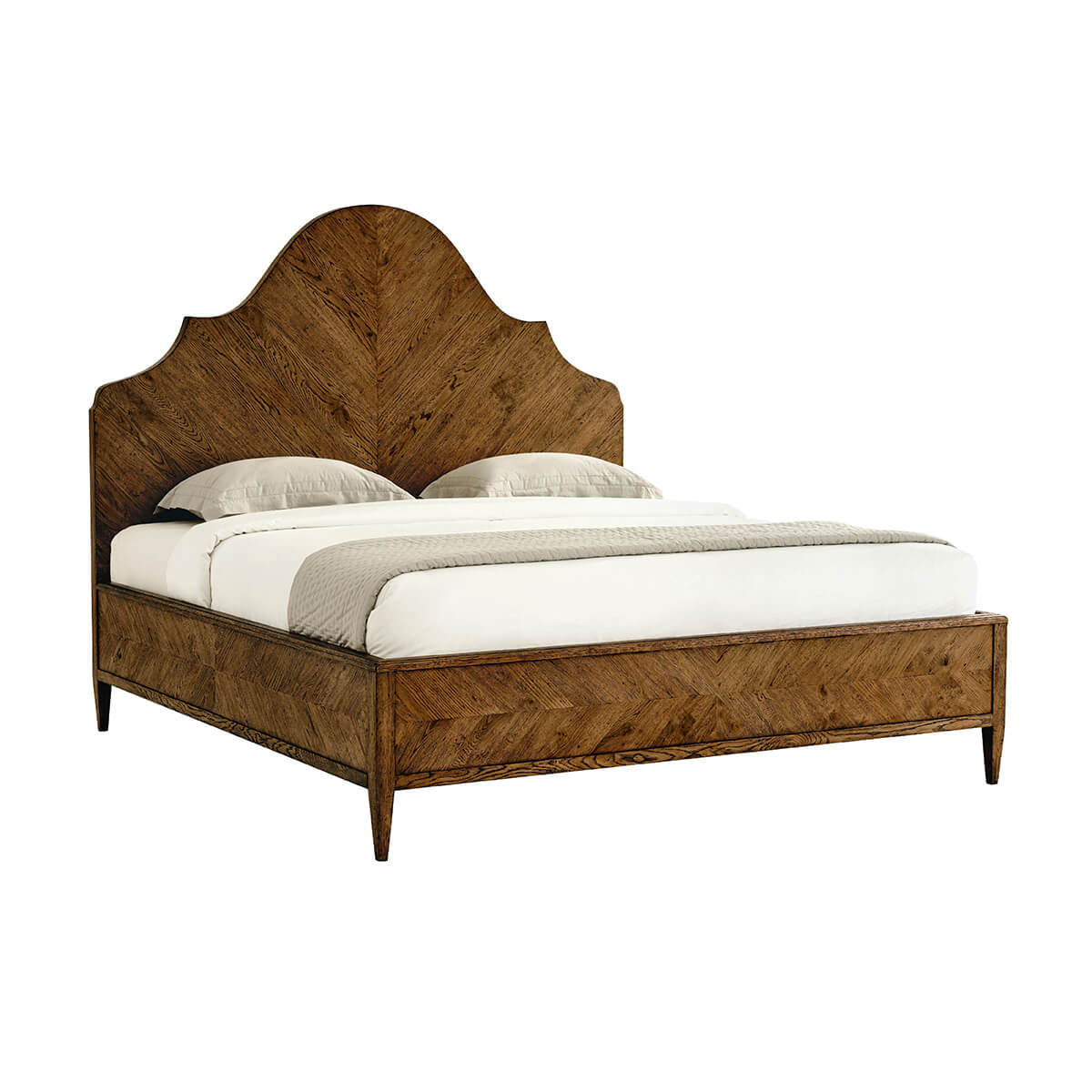 Modern Rustic Oak California King Bed - Dark - English Georgian America