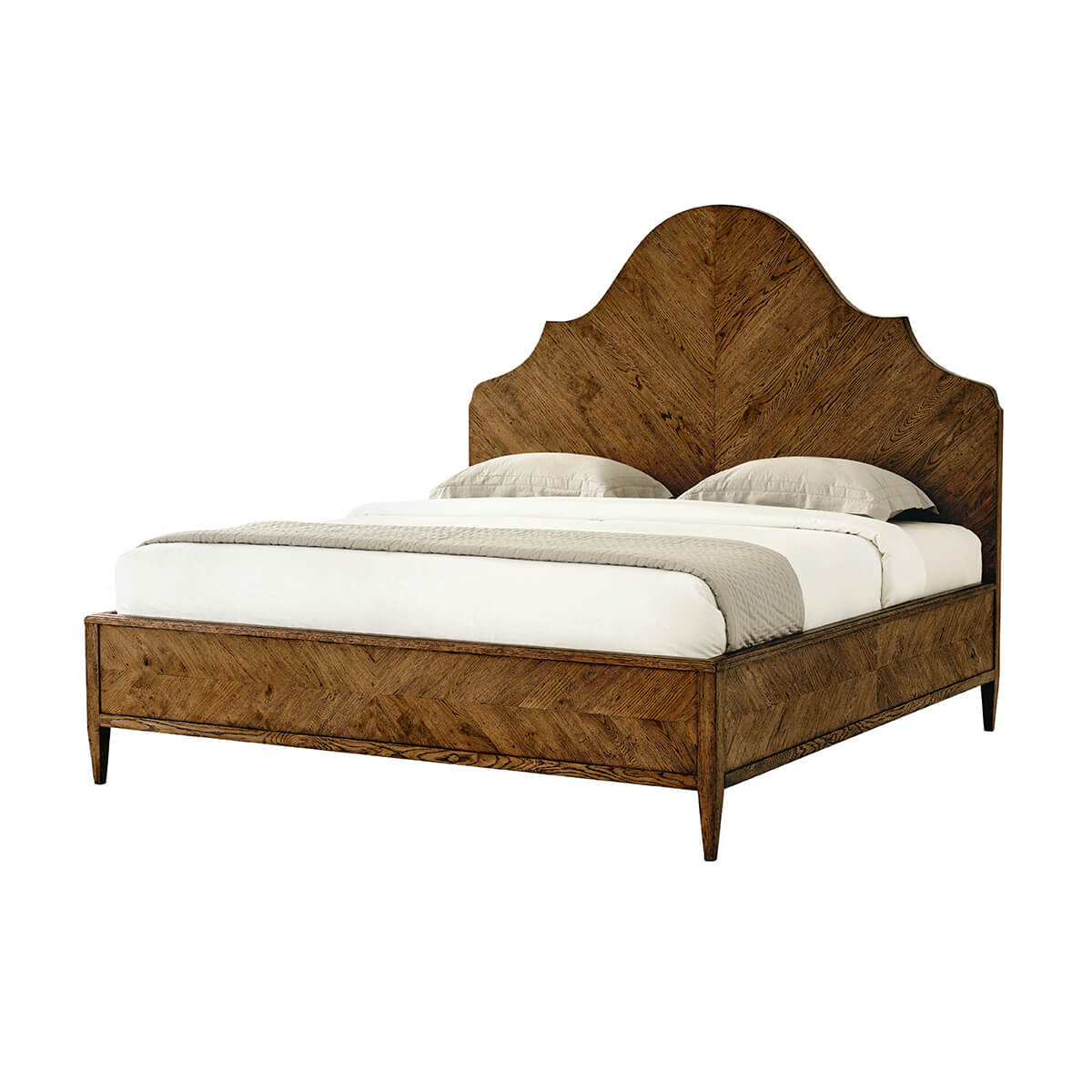 Modern Rustic Oak California King Bed - Dark - English Georgian America
