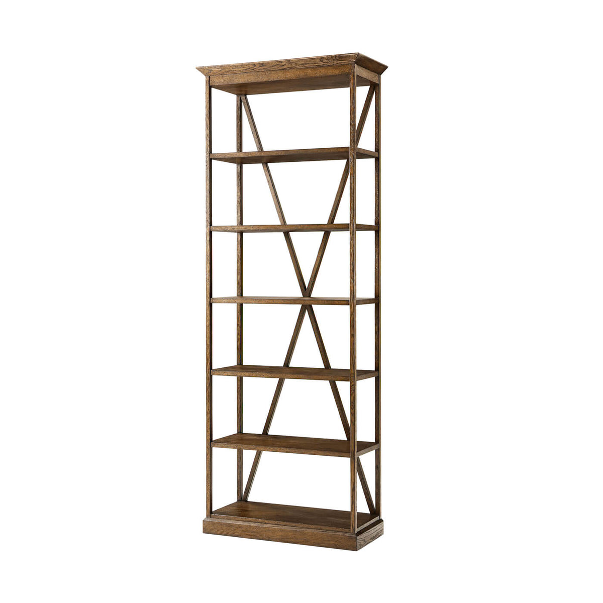 Modern Rustic Oak Etagere - Dark - English Georgian America