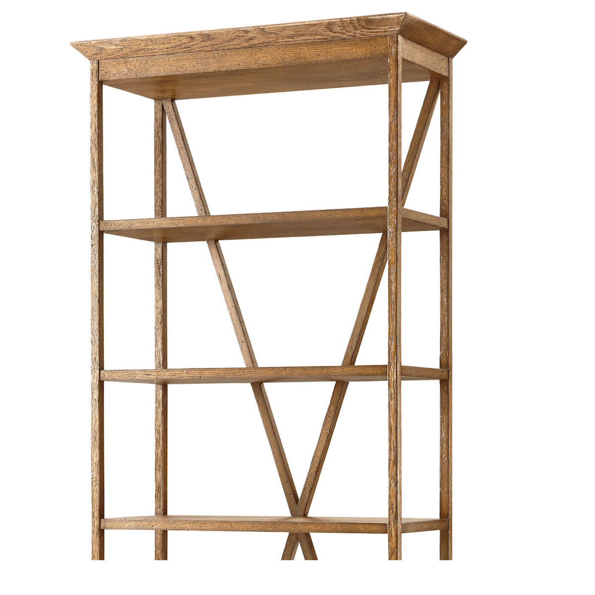 Modern Rustic Oak Etagere - Light - English Georgian America
