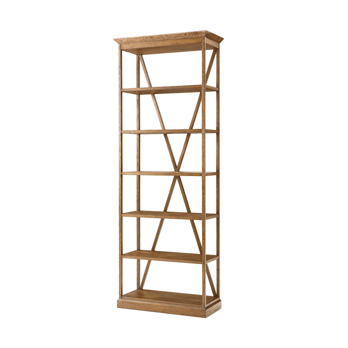 Modern Rustic Oak Etagere - Light - English Georgian America