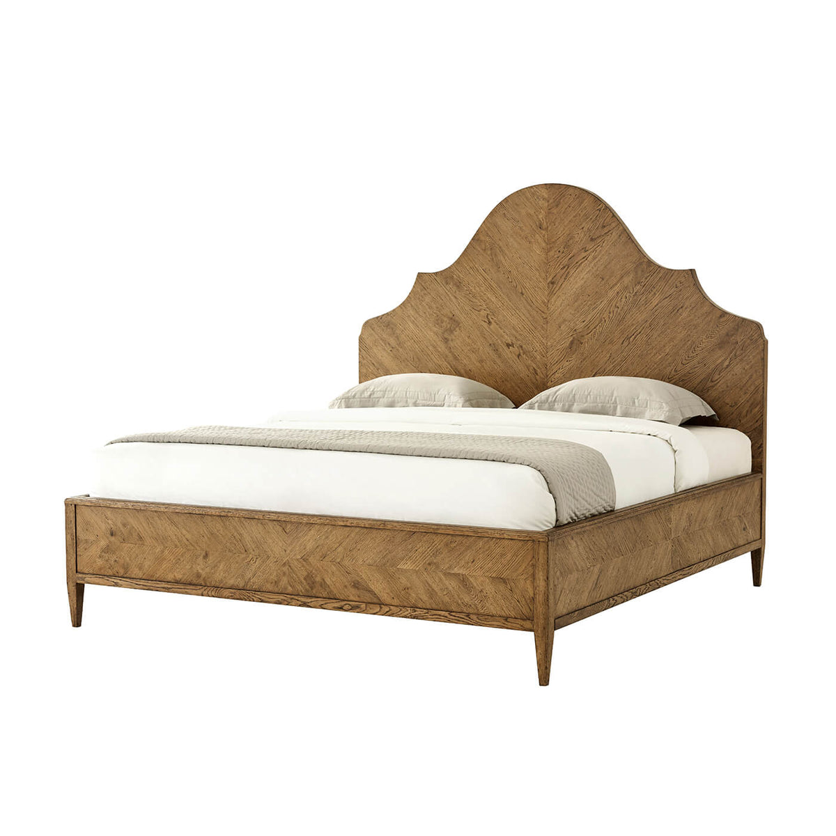 Modern Rustic Oak King Bed - English Georgian America