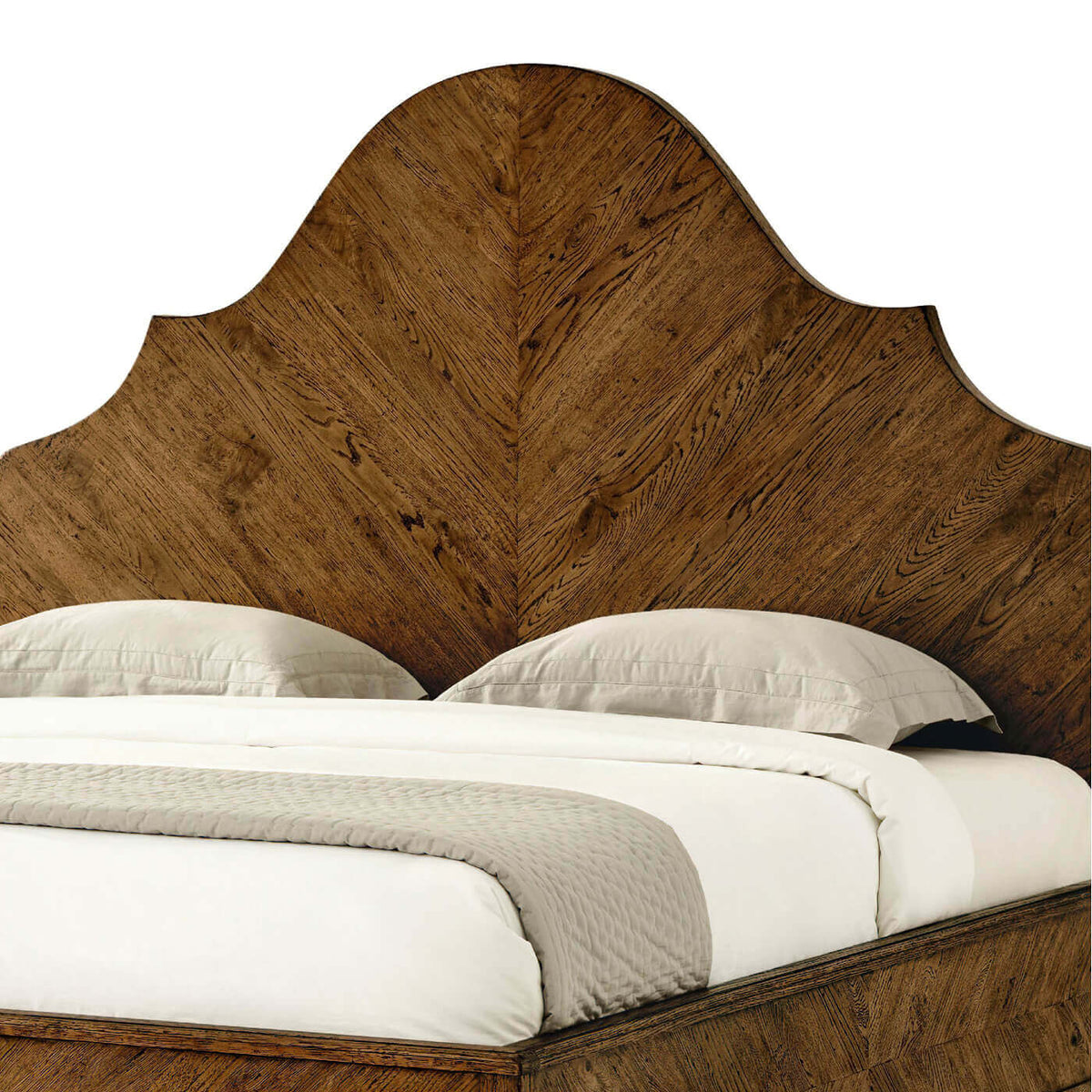 Modern Rustic Oak King Bed - Dark - English Georgian America