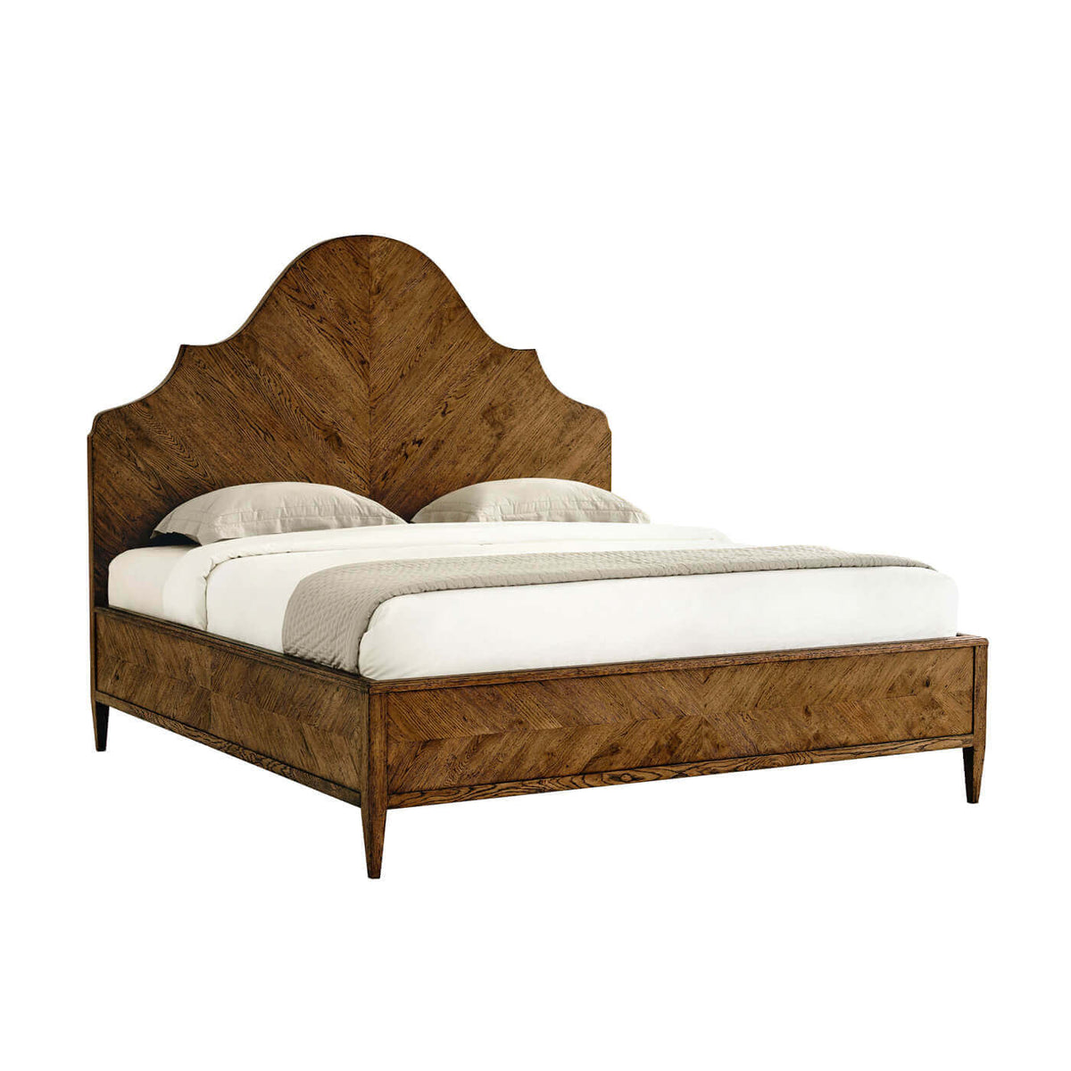 Modern Rustic Oak King Bed - Dark - English Georgian America