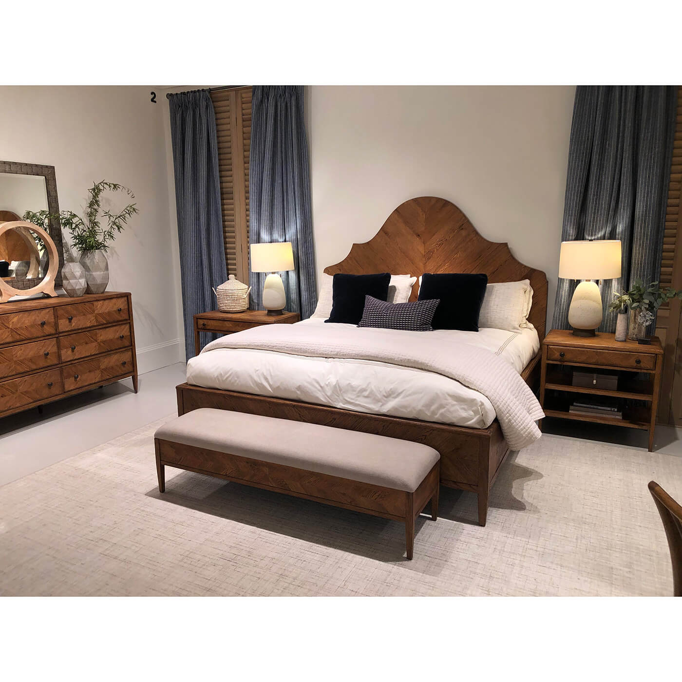 Modern Rustic Oak King Bed - Dark - English Georgian America