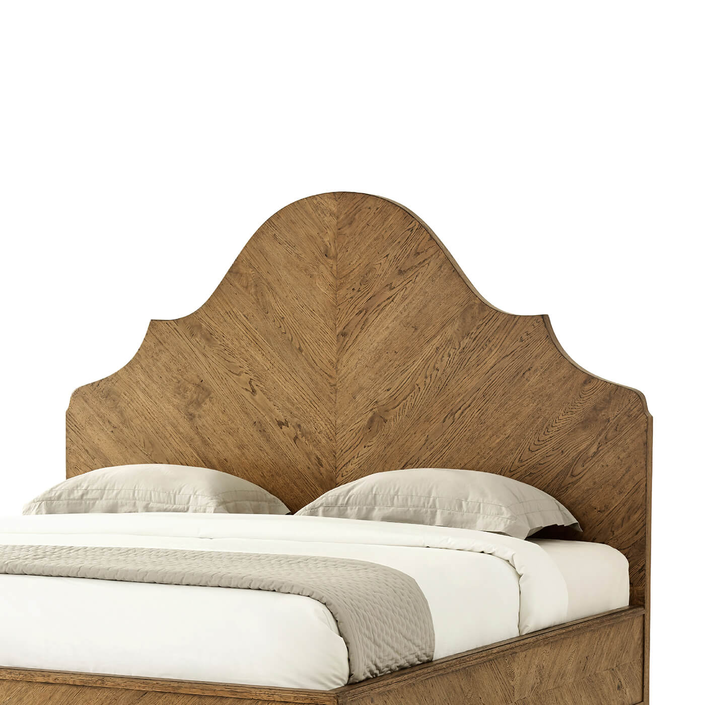 Modern Rustic Oak Queen Bed - English Georgian America