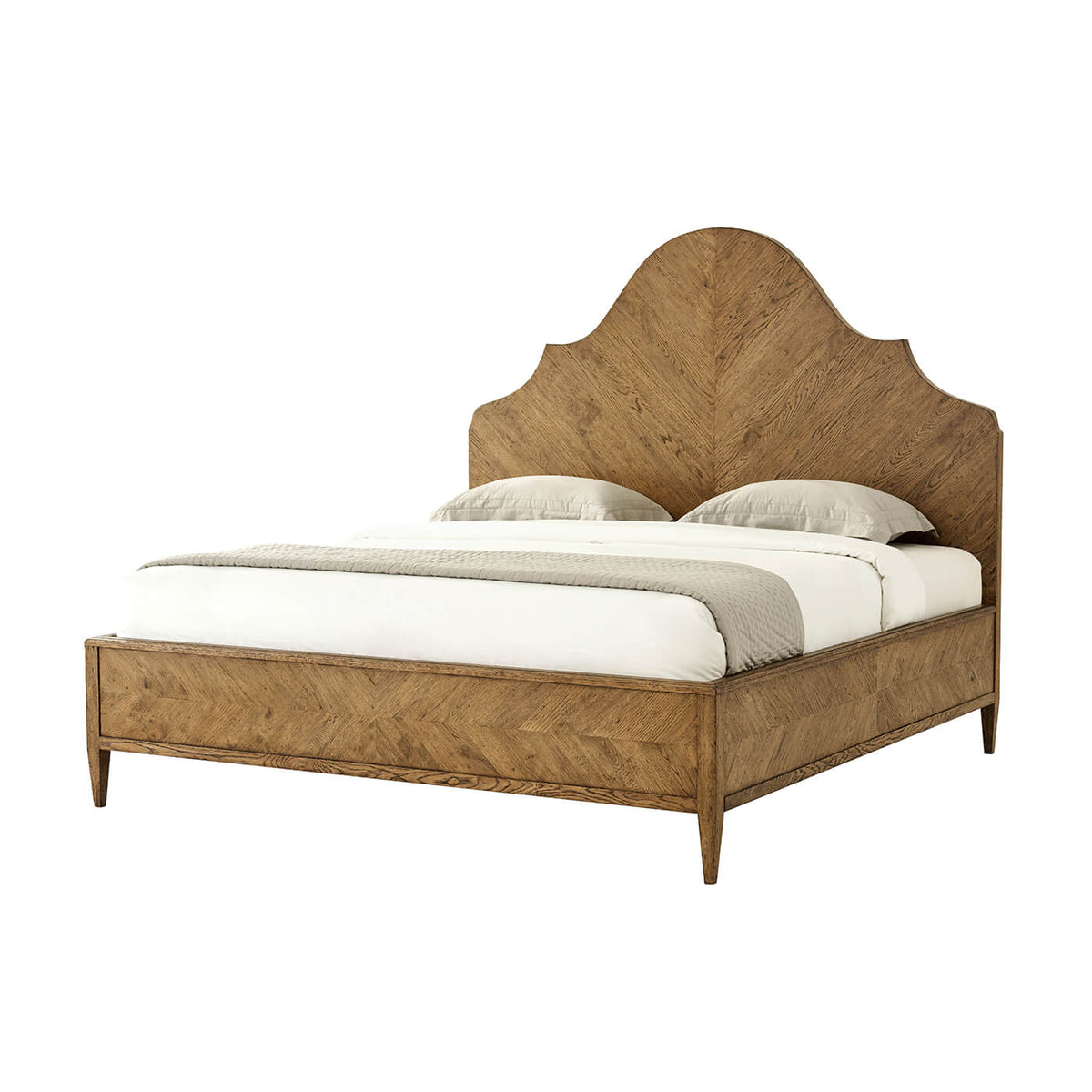 Modern Rustic Oak Queen Bed - English Georgian America