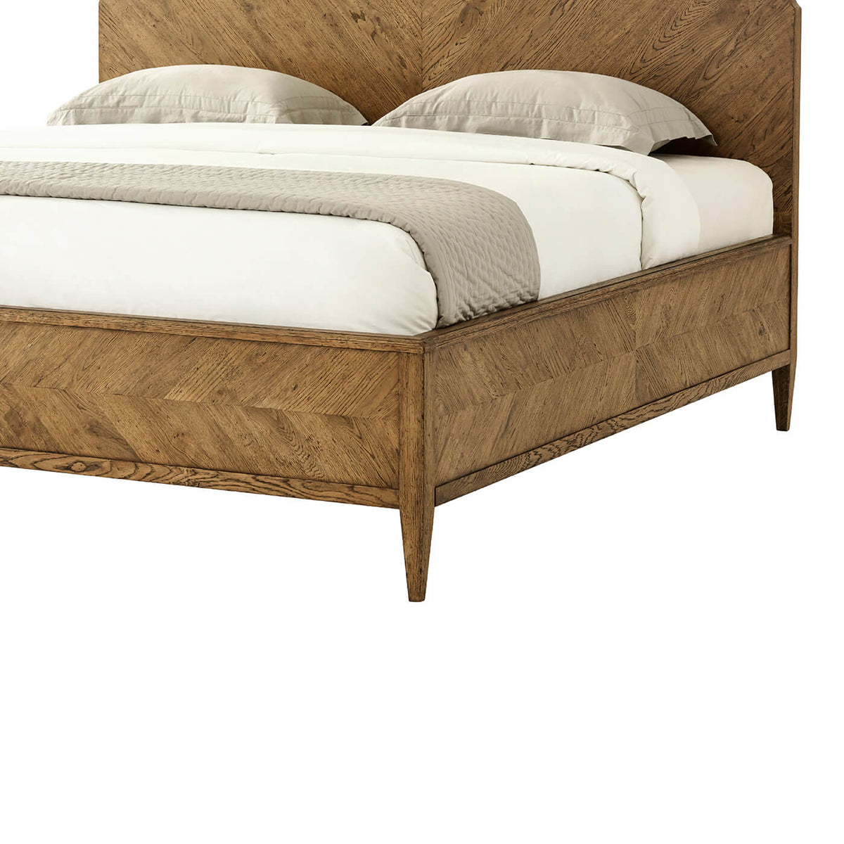 Modern Rustic Oak Queen Bed - English Georgian America