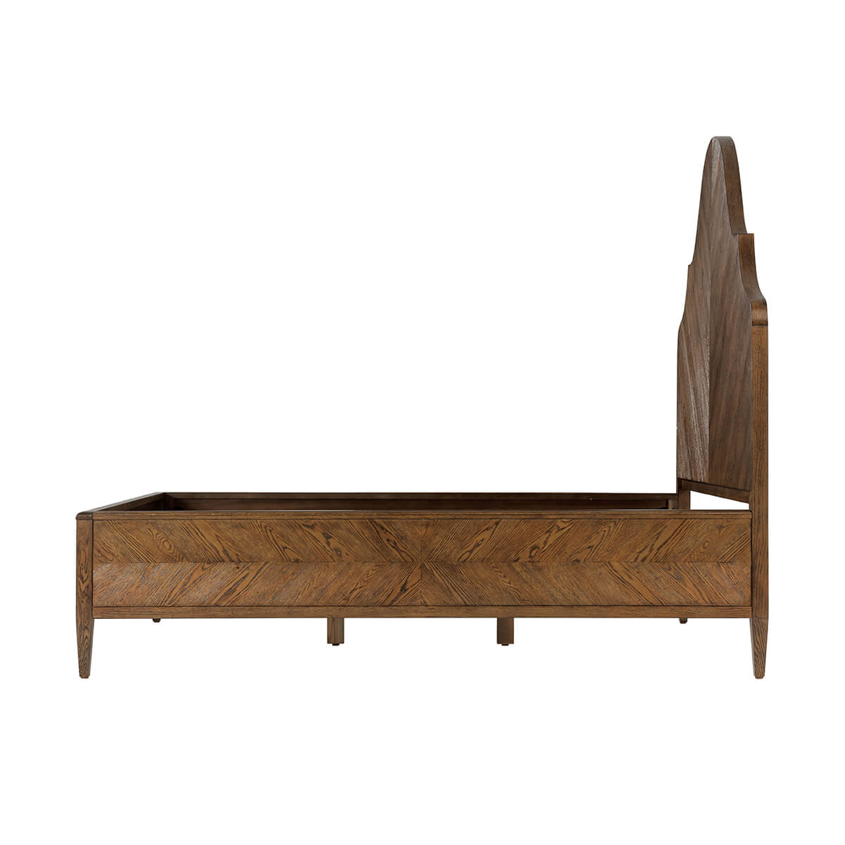 Modern Rustic Oak Queen Bed - Dark - English Georgian America