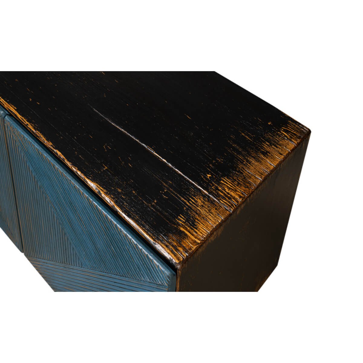 Modern Rustic Painted Media Cabinet - English Georgian America