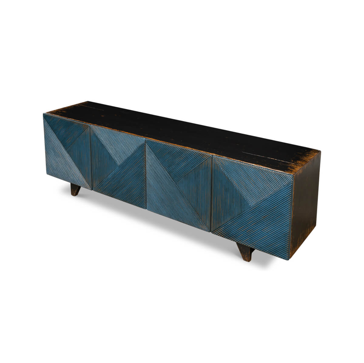 Modern Rustic Painted Media Cabinet - English Georgian America