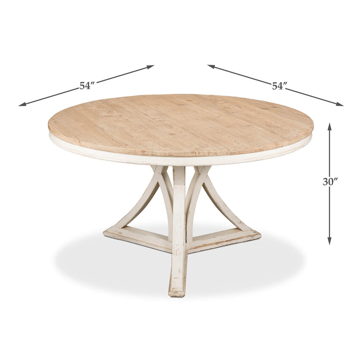 Modern Rustic Round Dining Table - English Georgian America
