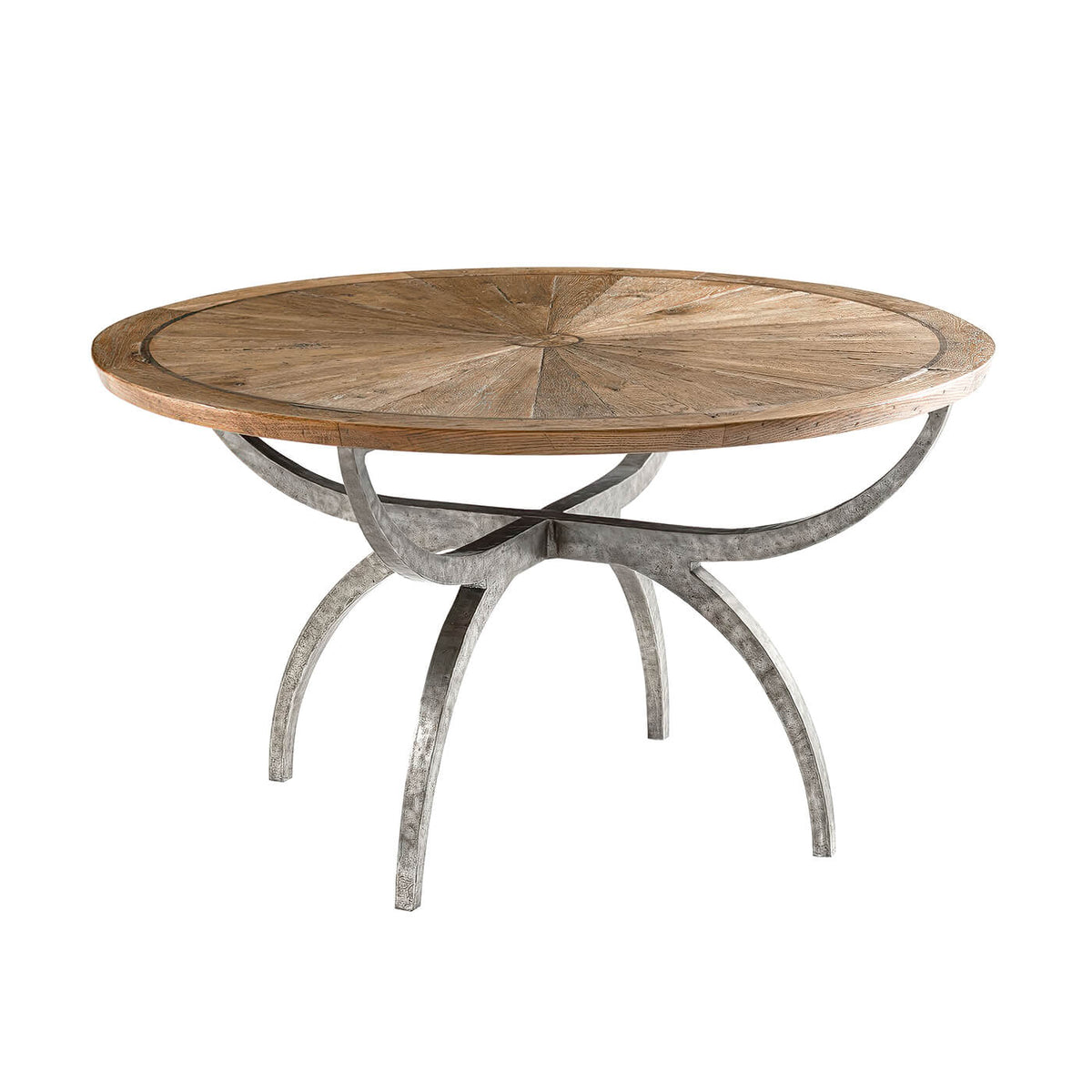 Modern Rustic Round Dining Table - 54&quot; - English Georgian America