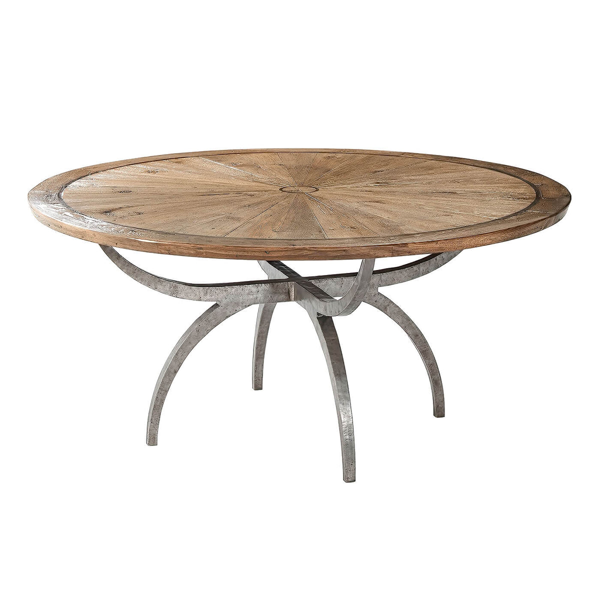 Modern Rustic Round Dining Table - 64&quot; - English Georgian America