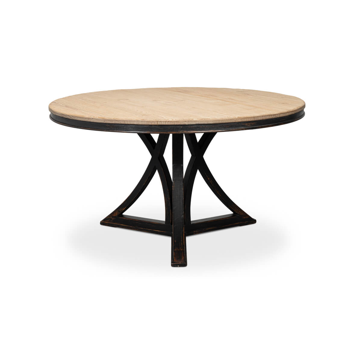 Modern Rustic Round Dining Table - Black - English Georgian America