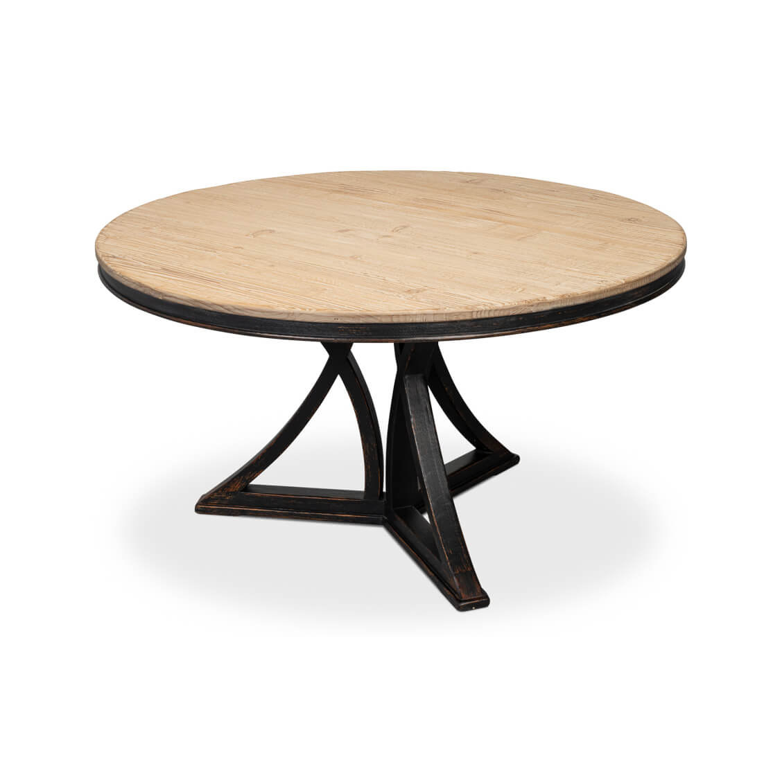 Modern Rustic Round Dining Table - Black - English Georgian America