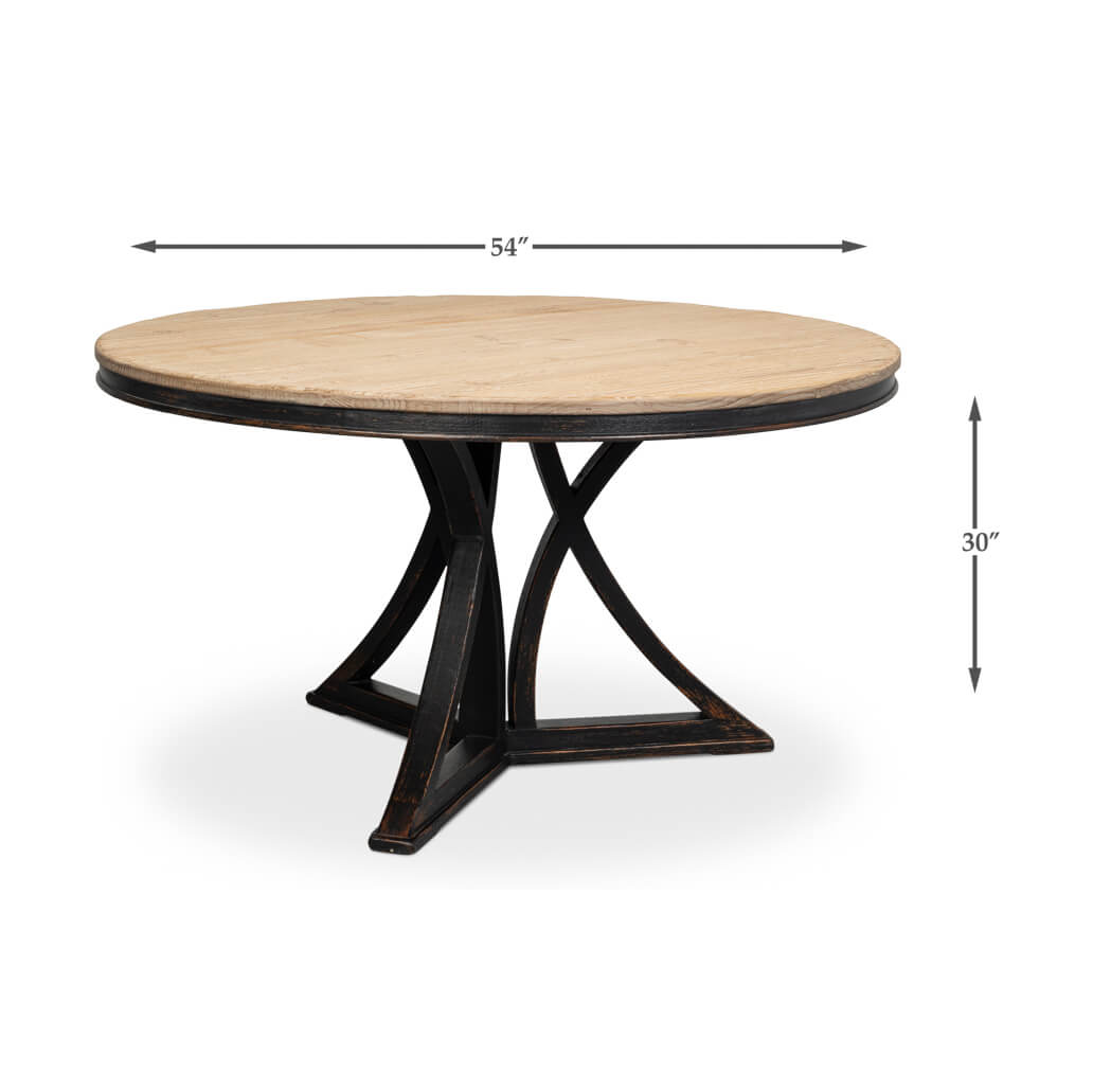 Modern Rustic Round Dining Table - Black - English Georgian America