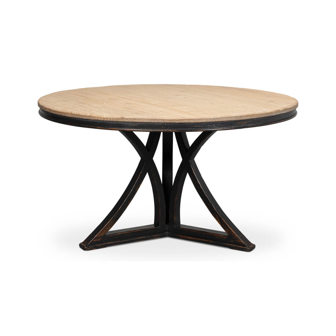 Modern Rustic Round Dining Table - Black - English Georgian America