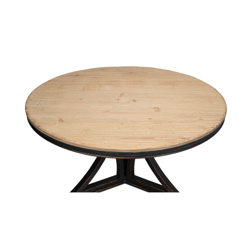 Modern Rustic Round Dining Table - Black - English Georgian America