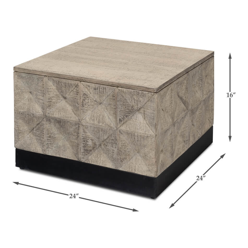 Modern Rustic Square Coffee Table, Small - English Georgian America