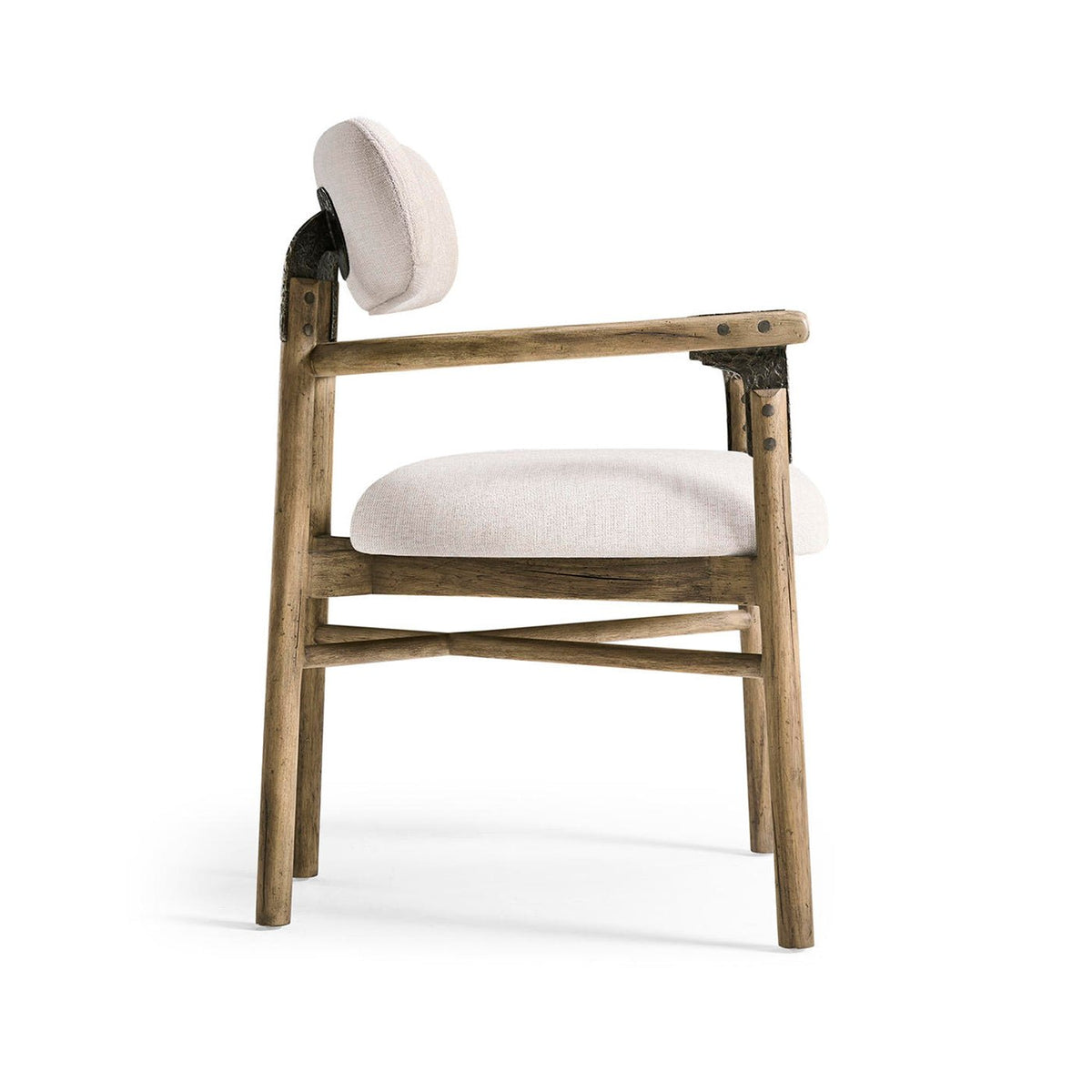 Modern Rustic Upholstered Armchair - English Georgian America