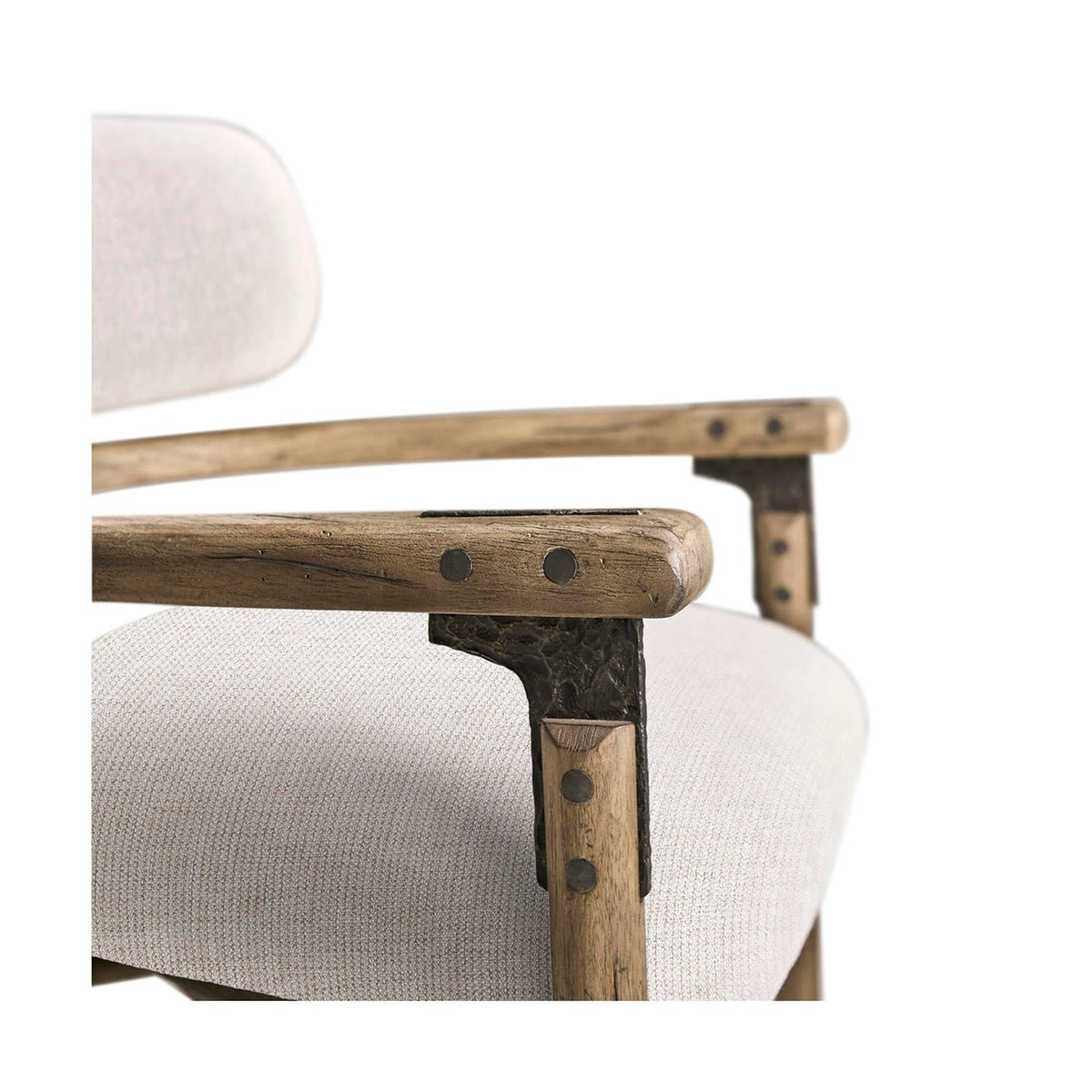 Modern Rustic Upholstered Armchair - English Georgian America