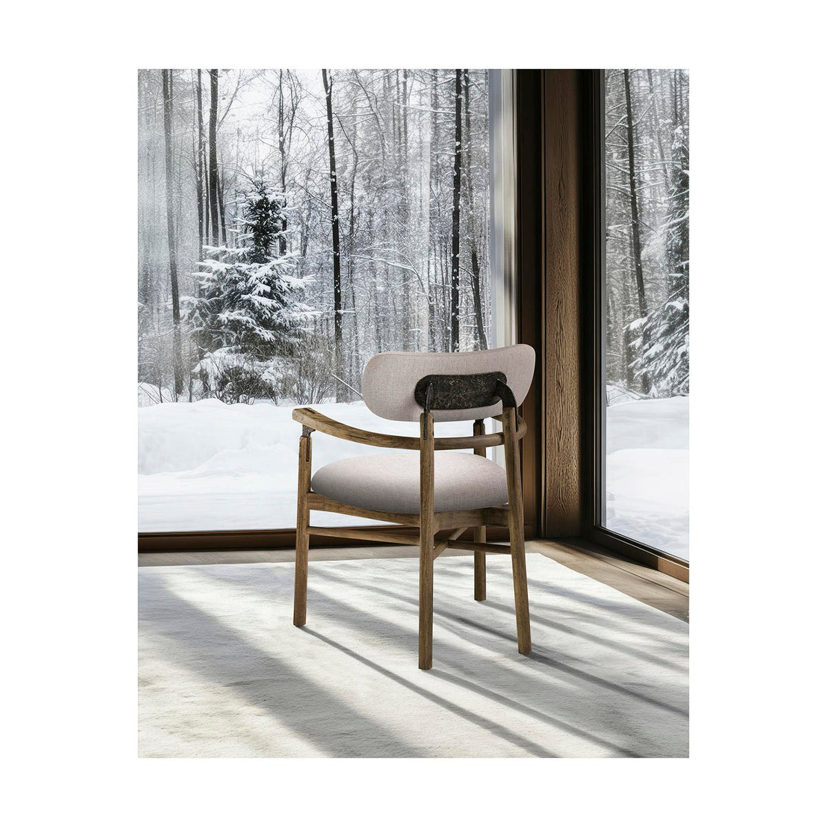 Modern Rustic Upholstered Armchair - English Georgian America