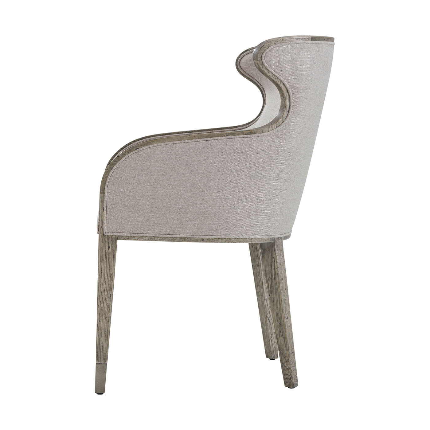 Modern Scoop Back Dining Chair - Greyed Oak - English Georgian America