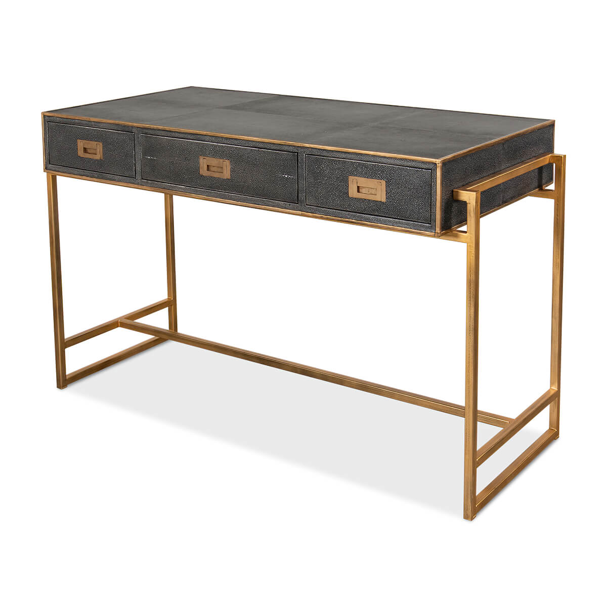Modern Shagreen Leather Desk - English Georgian America