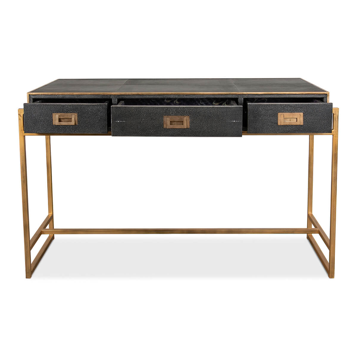 Modern Shagreen Leather Desk - English Georgian America