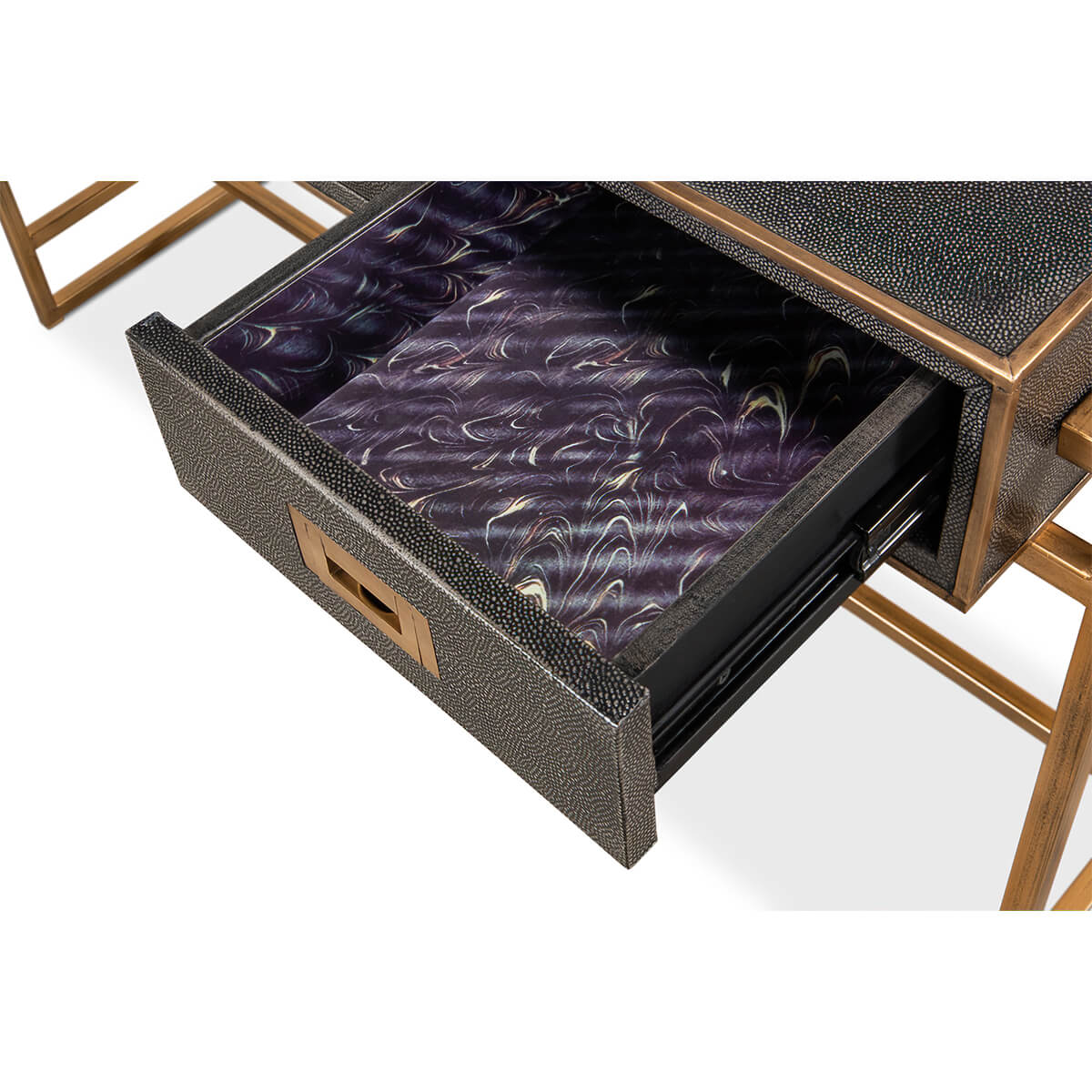 Modern Shagreen Leather Desk - English Georgian America