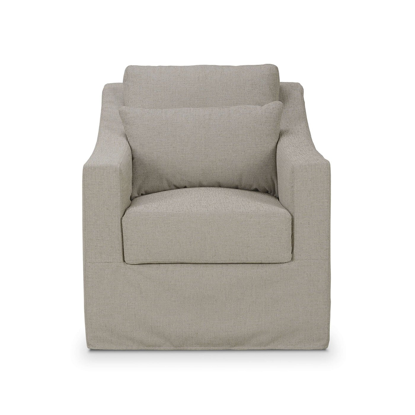 Modern Slip Cover Swivel Armchair - English Georgian America