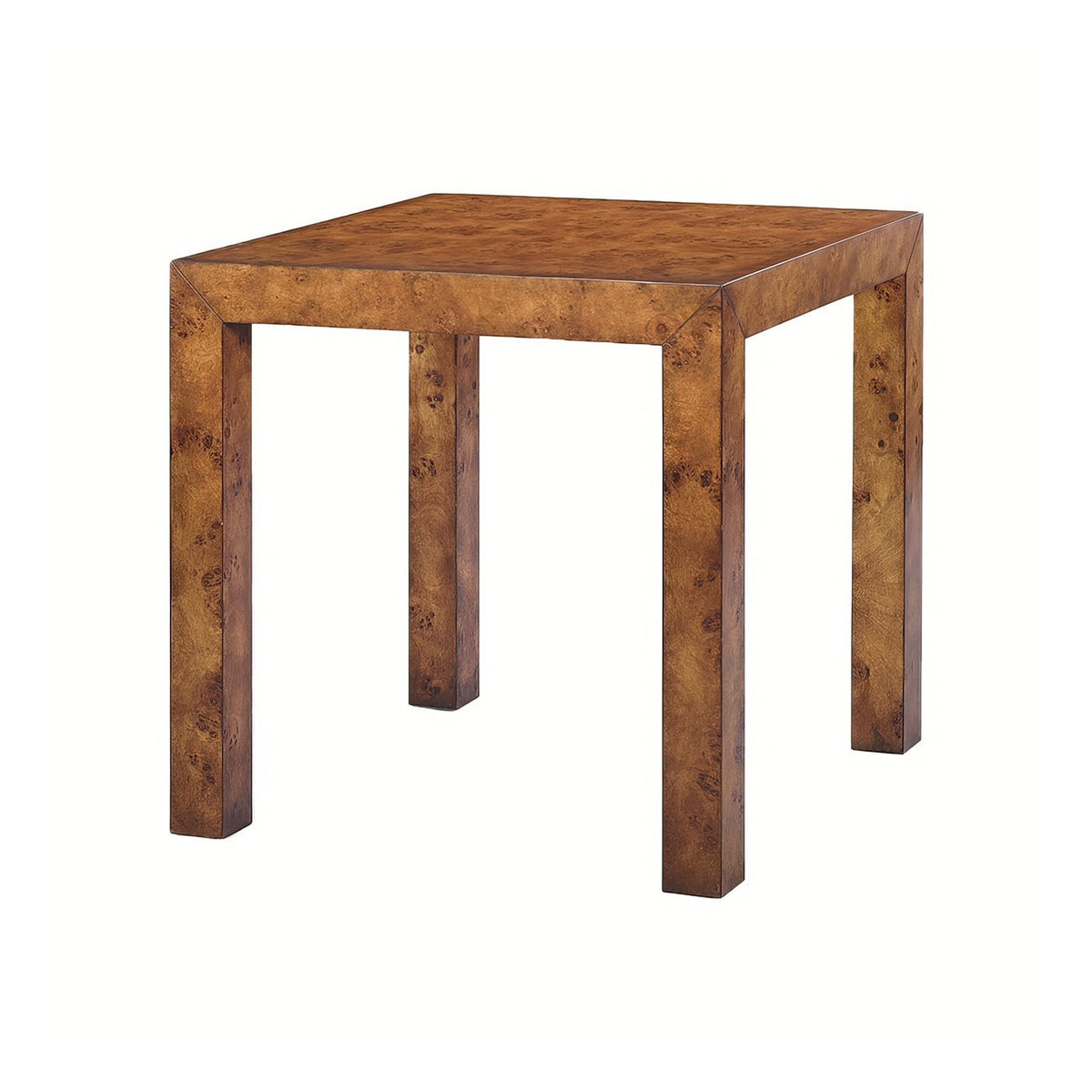 Modern Square Burl End Table - English Georgian America