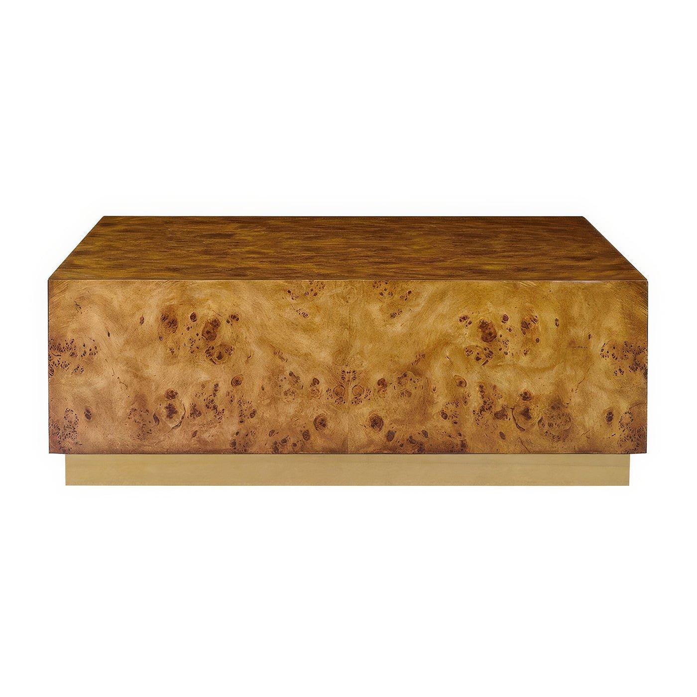 Modern Square Burl Wood Coffee Table - English Georgian America