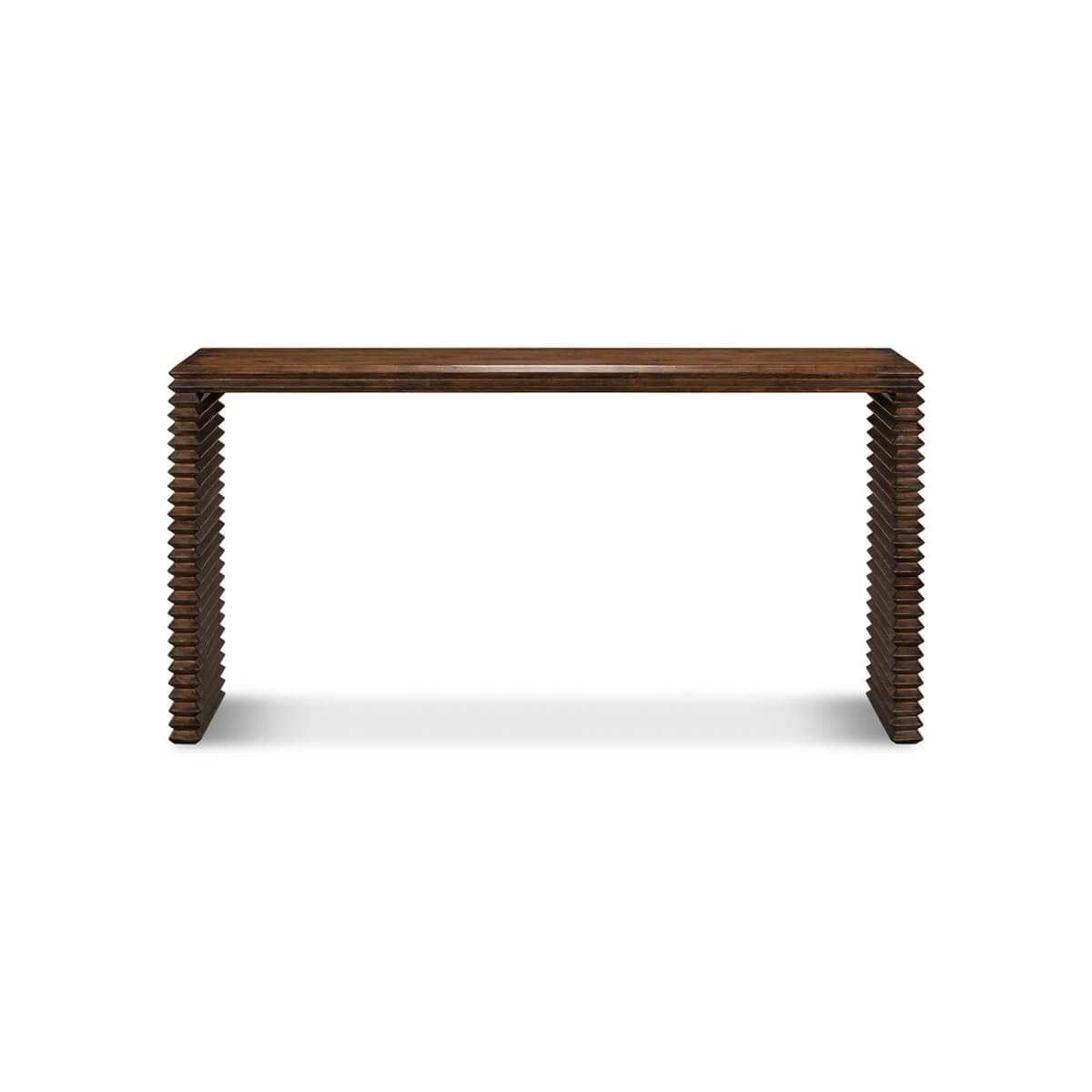 Modern Stacked Pine Console Table - English Georgian America