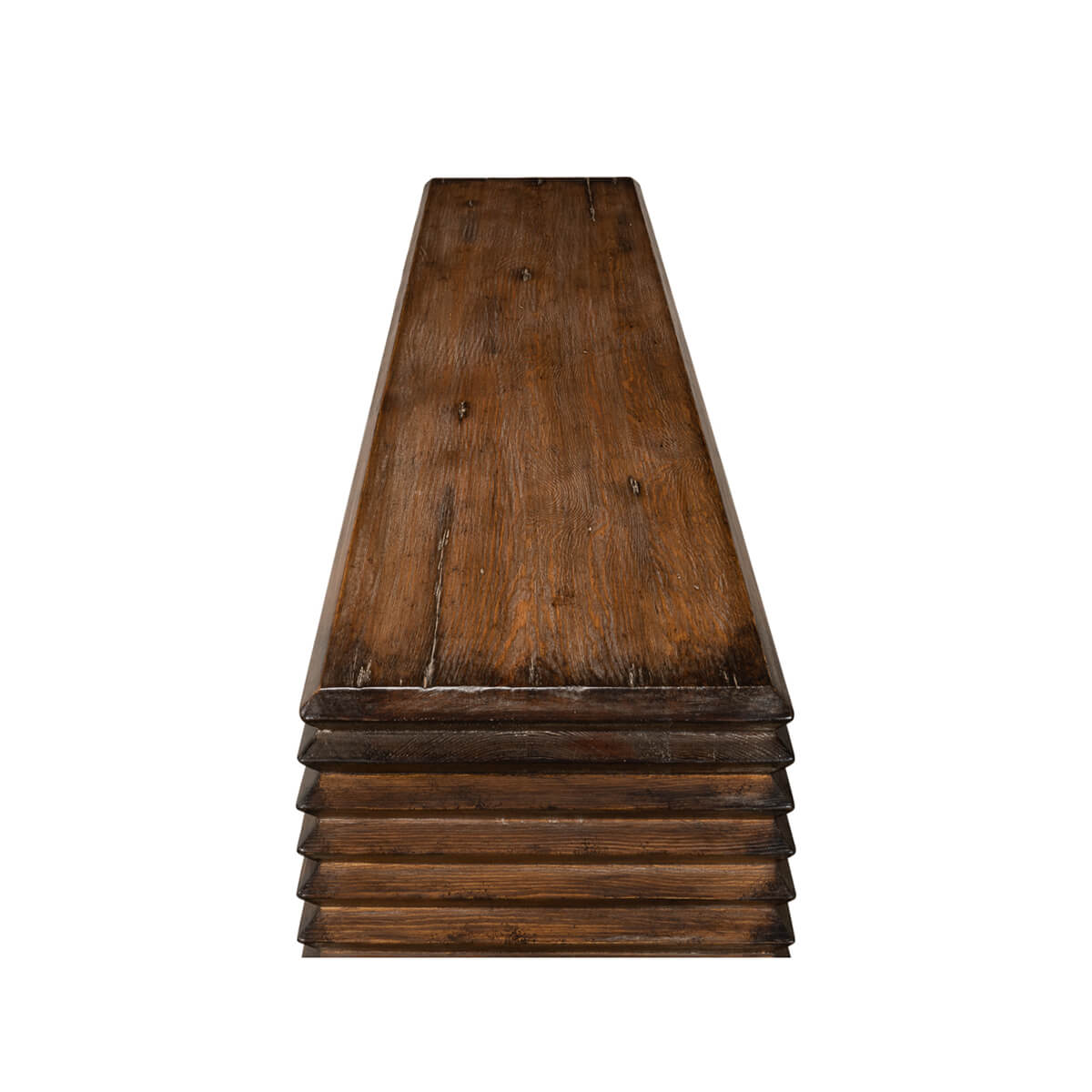 Modern Stacked Pine Console Table - English Georgian America