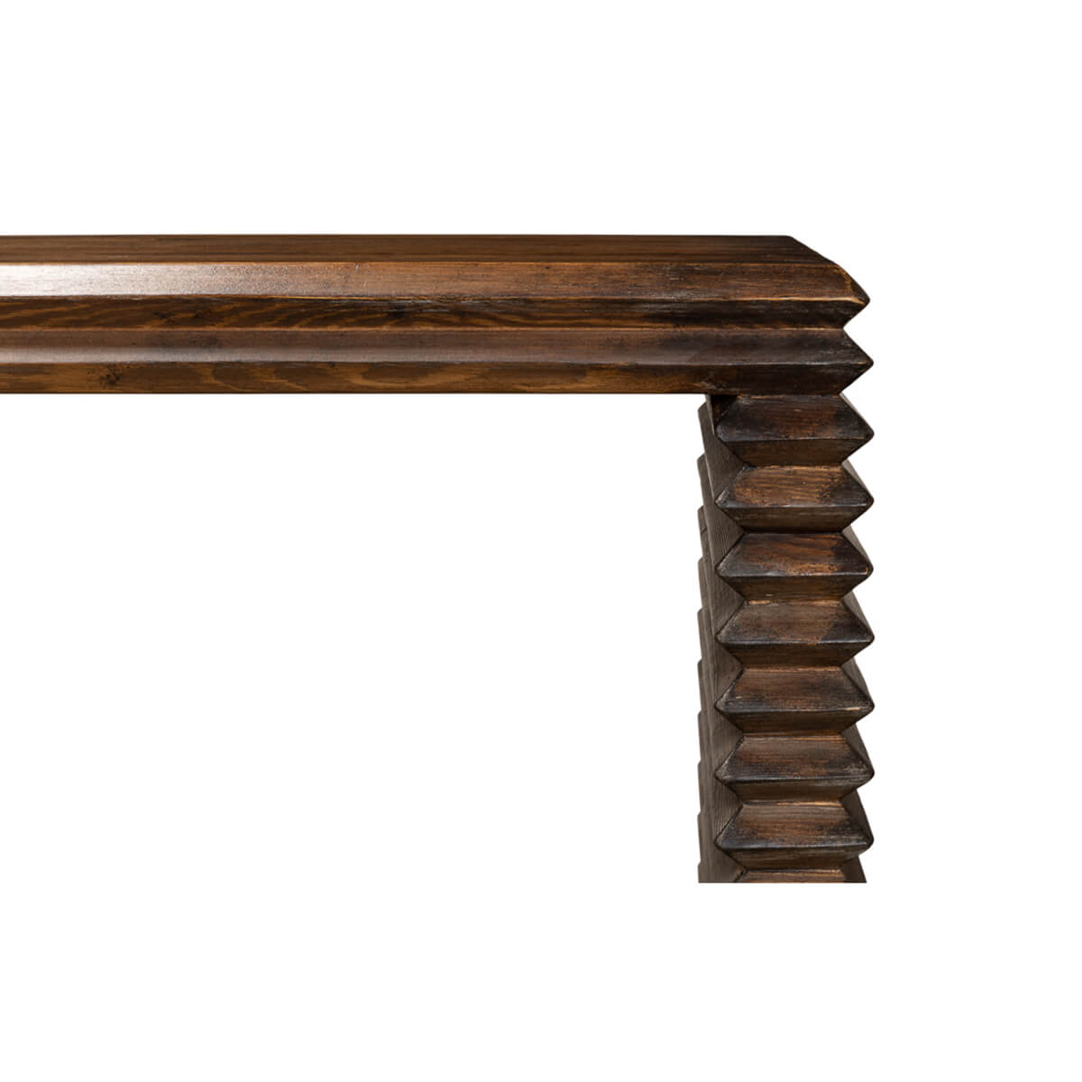 Modern Stacked Pine Console Table - English Georgian America