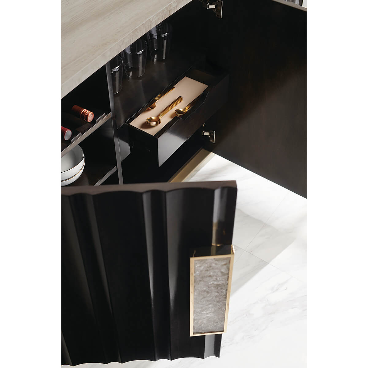 Modern Stone Top Buffet - English Georgian America