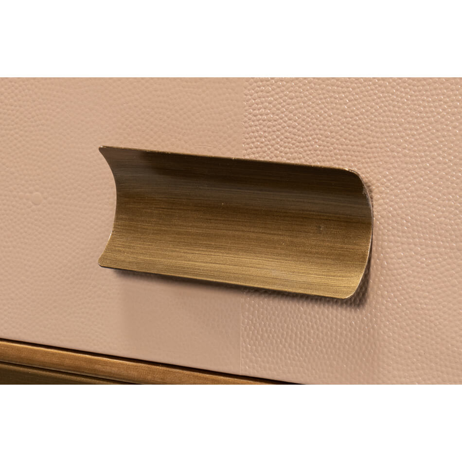 Modern Tan Leather Wrapped Console - English Georgian America