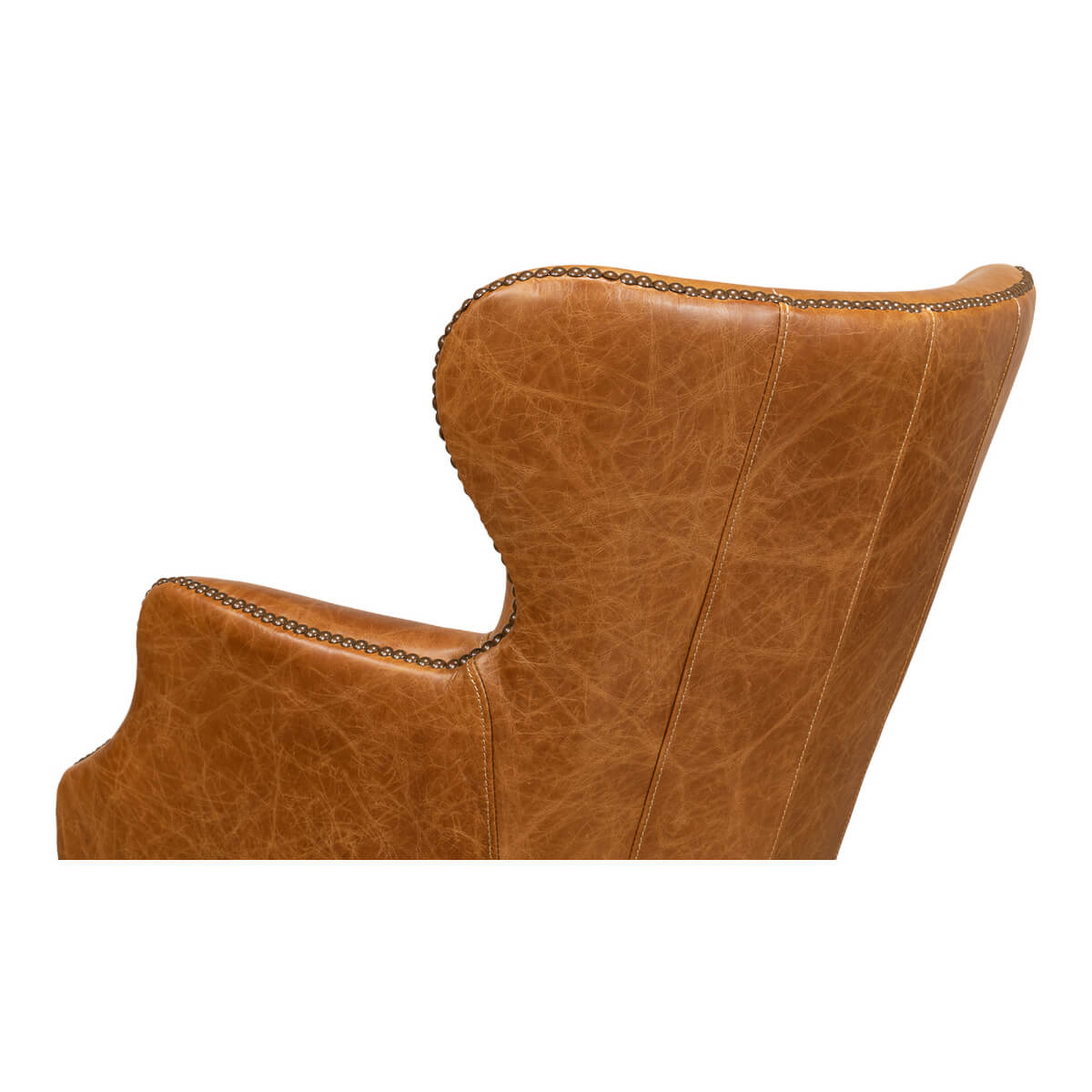 Modern Tan Saddle Leather Desk Chair - English Georgian America