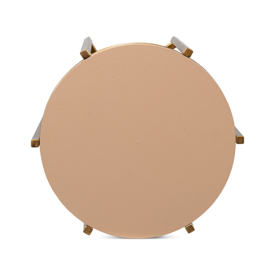 Modern Taupe Leather Top Accent Table - English Georgian America