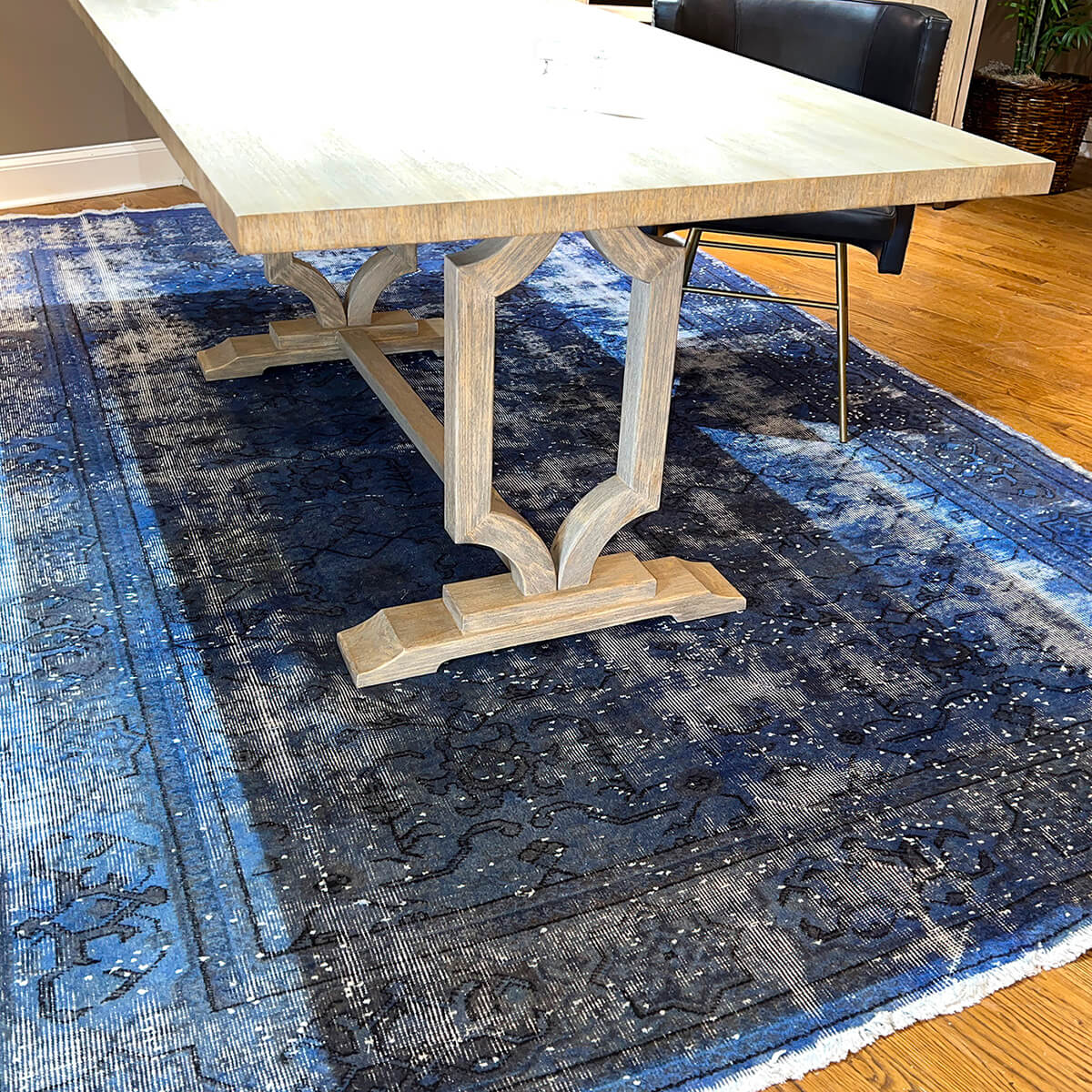Modern Trestle End Dining Table - Greyed - English Georgian America