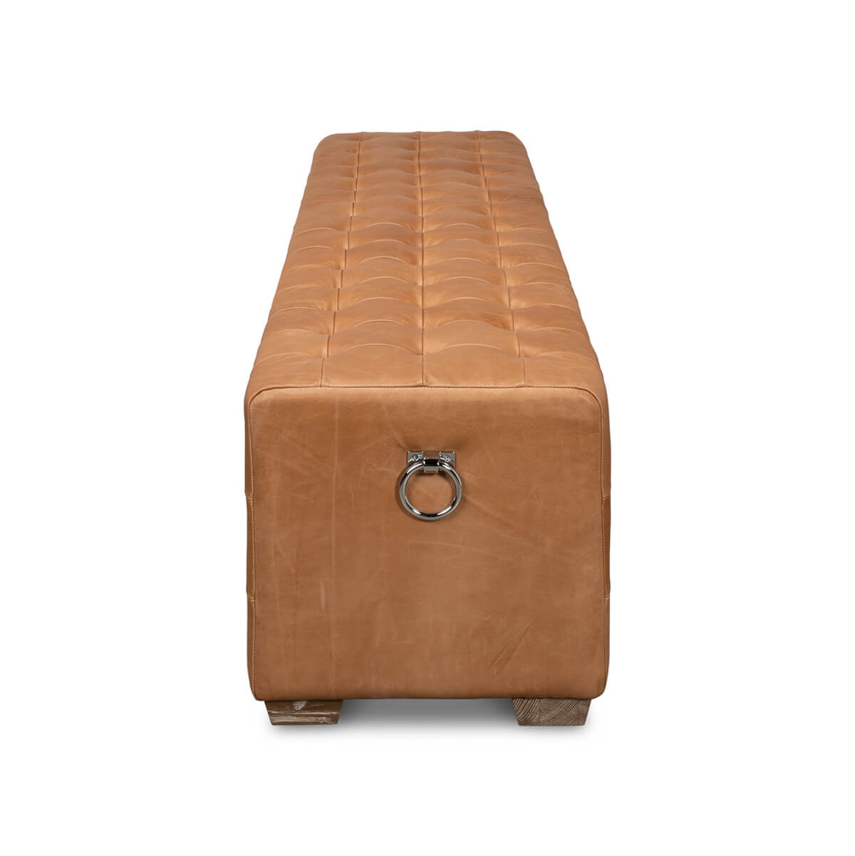 Modern Tufted Leather Upholstered Bench - English Georgian America