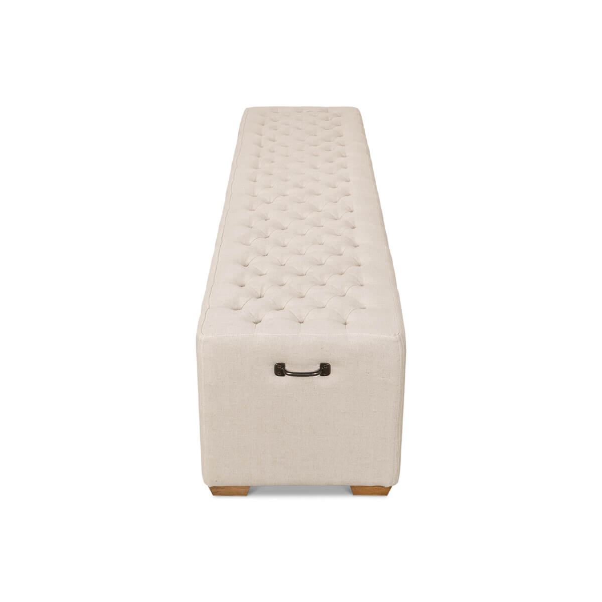 Modern Tufted Linen Bench - English Georgian America